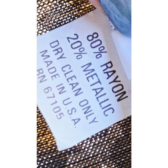 Vintage 80s Sheer Leopard Metallic Blouse | Pearl Buttons | M Made in USA - Picture 6 of 7